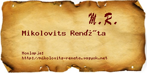 Mikolovits Renáta névjegykártya